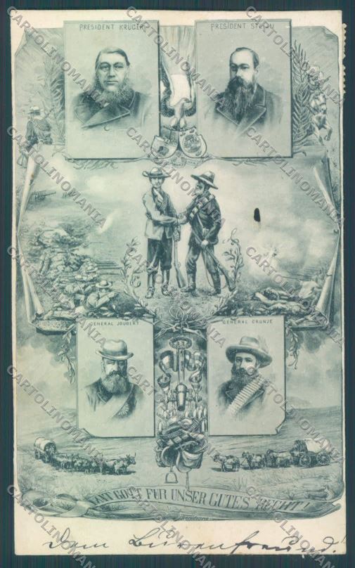 Anglo Boer War Transvaal Kruger Steijn TRIMMED postcard cartolina KS3101 – fronte