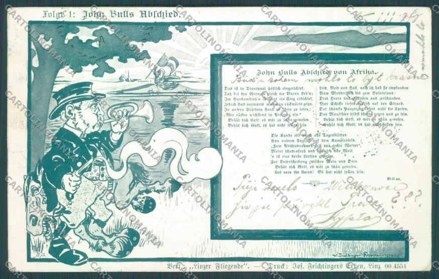 Anglo Boer War Transvaal John Bull postcard cartolina KS3123 – fronte