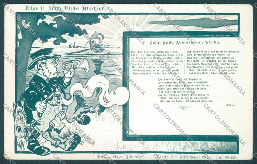 Anglo Boer War Transvaal John Bull postcard cartolina KS3124 – fronte