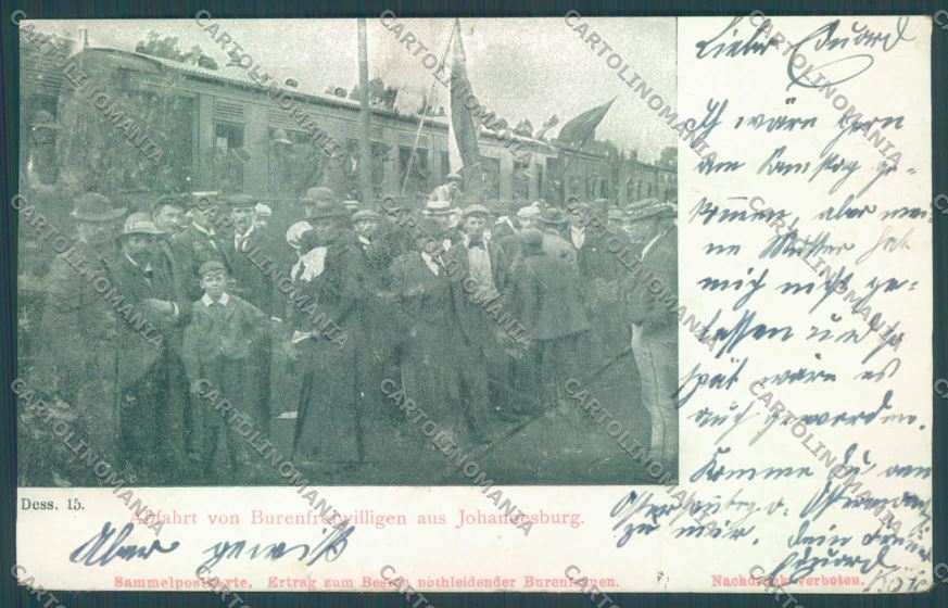 Anglo Boer War Transvaal Johannesburg Train CREASES postcard cartolina KS3219 – fronte