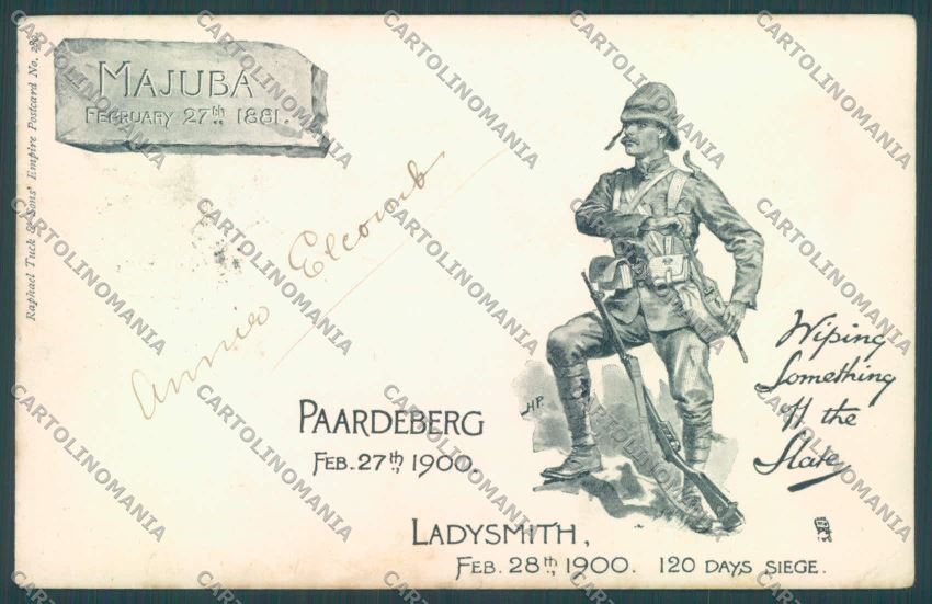 Anglo Boer War Transvaal Majuba Paardeberg Tuck postcard cartolina KS3256 – fronte