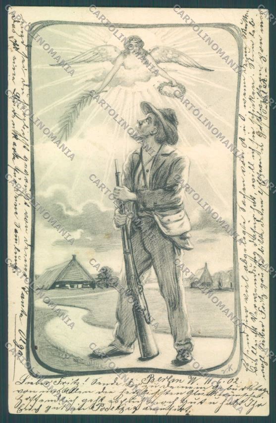 Anglo Boer War Transvaal CORNER CREASE postcard cartolina KS3319 – fronte