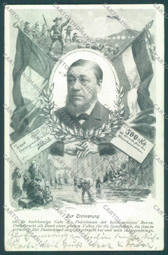 Anglo Boer War Transvaal Kruger Flag postcard cartolina KS3365 – fronte