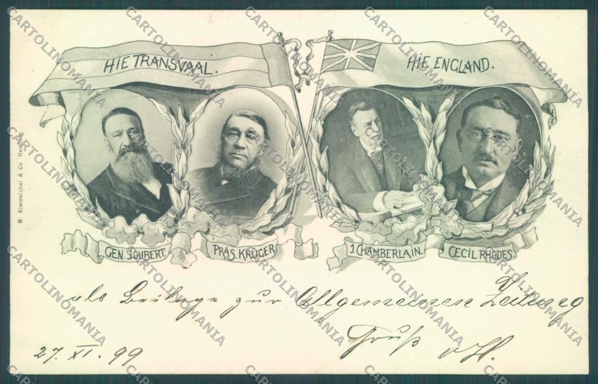 Anglo Boer War Transvaal Kruger Flag postcard cartolina KS3394 – fronte