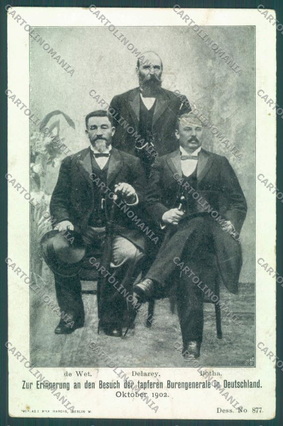 Anglo Boer War Transvaal De Wet Delarey Botha TEAR postcard cartolina KS3421 – fronte