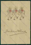 Artist Frog dressed relief BKWI SOFT CREASES fantasy postcard cartolina KS3538 – fronte