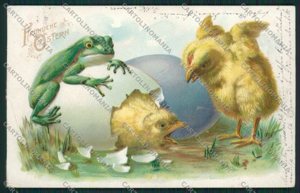 Artist Frog Chick fantasy postcard cartolina KS3542 – fronte