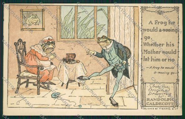 Artist Frog dressed Caldecott fantasy postcard cartolina KS3561 – fronte