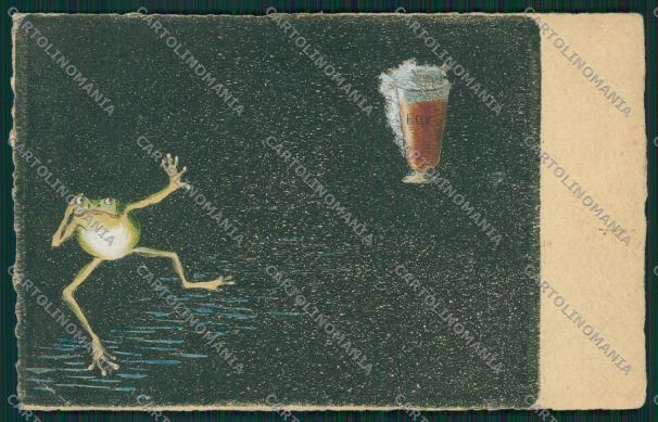 Artist Frog SOFT CREASE fantasy Beer postcard cartolina KS3563 – fronte