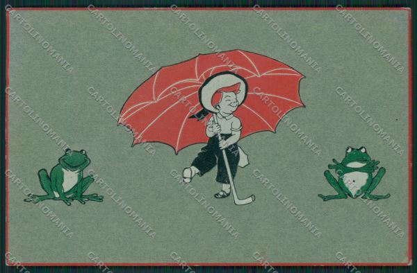 Artist Frog Child fantasy postcard cartolina KS3576 – fronte