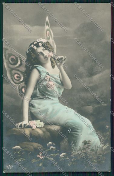 Artist Fairy Lady EAS photo postcard cartolina KS3605 – fronte