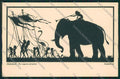 Artist Elephant Silhouette Diefenbach postcard cartolina KS3651 – fronte