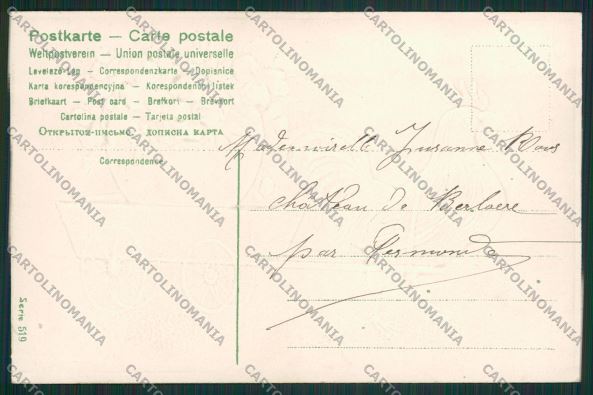 Artist Rooster Easter relief postcard cartolina KS3661 – retro
