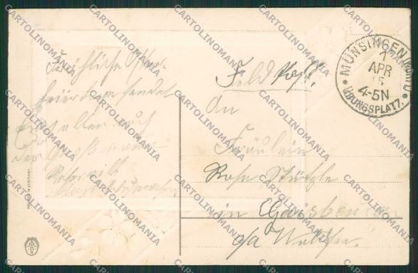 Artist Dressed Soldier Chick Easter Meissner Buck postcard cartolina KS3665 – retro
