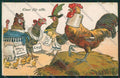 Artist Dressed Rooster Hen postcard cartolina KS3668 – fronte