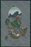 Artist Dressed Hen Easter signed HTO Handpainted postcard cartolina KS3673 – fronte