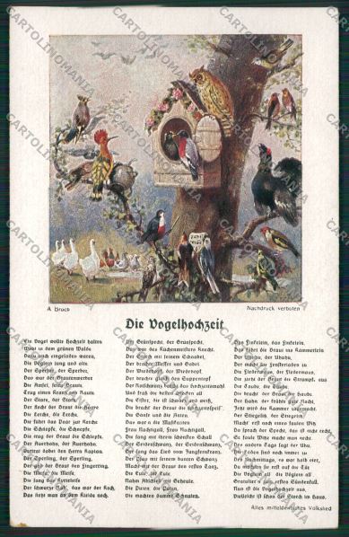 Artist House Bird Owl Woodpecker Hoopoe Broch postcard cartolina KS3677 – fronte