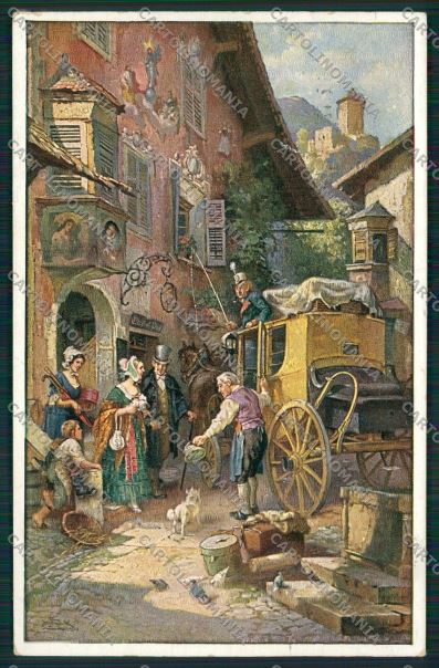 Artist Horse Carriage dog Frank postcard cartolina KS3679 – fronte