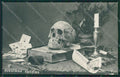 Artist Playing cards Skeleton Skull photo postcard cartolina KS3680 – fronte