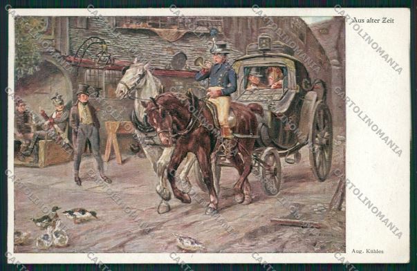 Artist Horse Carriage Kuhles postcard cartolina KS3683 – fronte