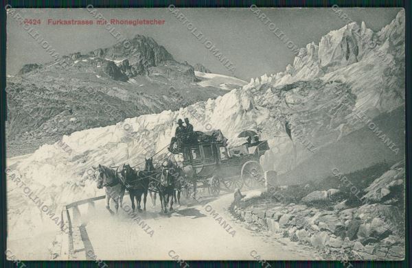 Swisse Furkastrasse Horse Carriage postcard cartolina KS3685 – fronte
