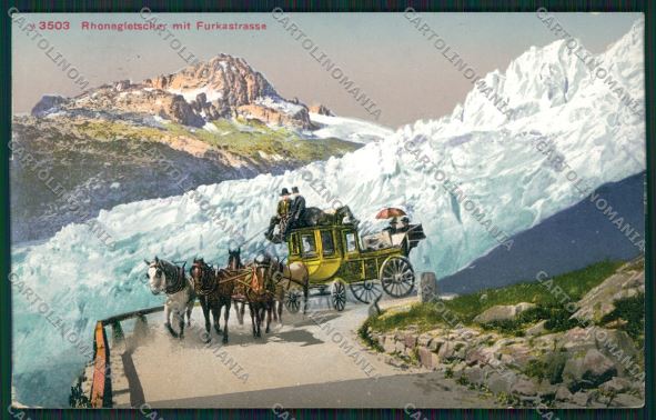 Swisse Furkastrasse Horse Carriage postcard cartolina KS3686 – fronte