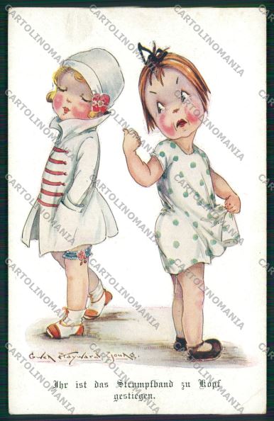 Artist Children Gwen Kayward Young postcard cartolina KS3687 – fronte