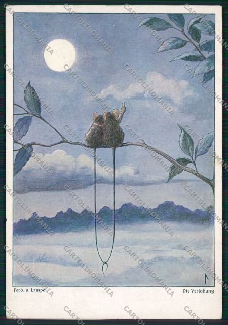 Artist Mouse Moon Fred Lampe FG postcard cartolina KS3688 – fronte