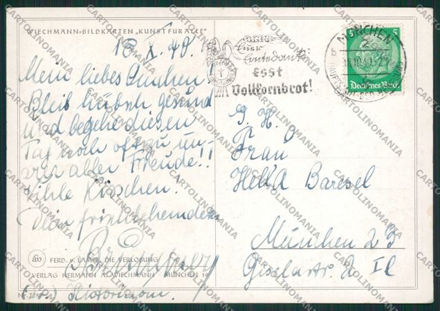 Artist Mouse Moon Fred Lampe FG postcard cartolina KS3688 – retro