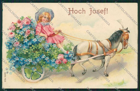 Artist Child Horse relief postcard cartolina KS3700 – fronte