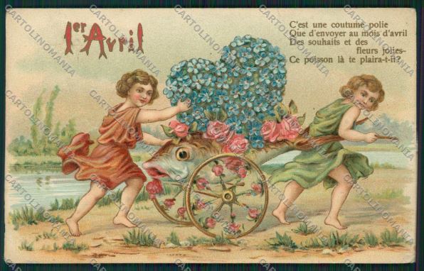 Artist April Fish Kopal relief SOFT CORNER CREASE postcard cartolina KS3708 – fronte