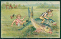 Artist April Fish Child racing relief postcard cartolina KS3712 – fronte