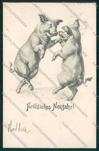 Artist Dancing Pig postcard cartolina KS3726 – fronte