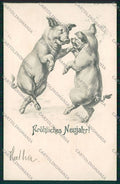 Artist Dancing Pig postcard cartolina KS3726 – fronte