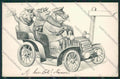 Artist Dressed Pig driving car postcard cartolina KS3744 – fronte
