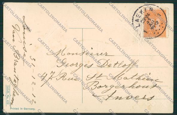 Artist Good Luck Pig relief postcard cartolina KS3747 – retro