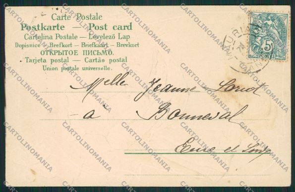 Artist Dressed Pig Good Luck coins relief postcard cartolina KS3749 – retro