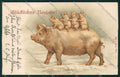 Artist Good Luck Pig postcard cartolina KS3755 – fronte