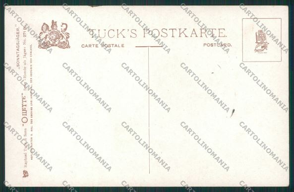 Artist Dressed Dachshund hunting dog Oilette Tuck 271 postcard cartolina KS3781 – retro