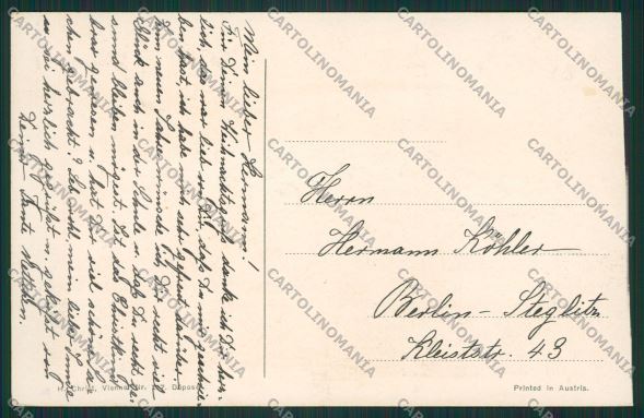 Artist Dressed dog TRIMMED Pankratz postcard cartolina KS3786 – retro
