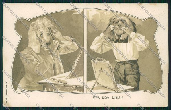 Artist Dressed Puddle dog relief postcard cartolina KS3799 – fronte