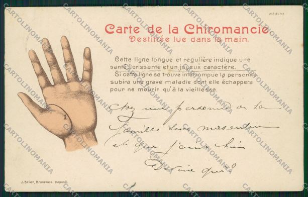 Artist Chiromancy Hand Fortune telling palm postcard cartolina KS3816 – fronte