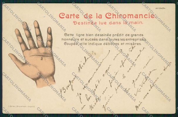 Artist Chiromancy Hand Fortune telling palm postcard cartolina KS3817 – fronte