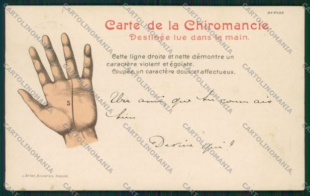 Artist Chiromancy Hand Fortune telling palm postcard cartolina KS3820 – fronte