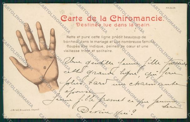 Artist Chiromancy Hand Fortune telling palm postcard cartolina KS3821 – fronte