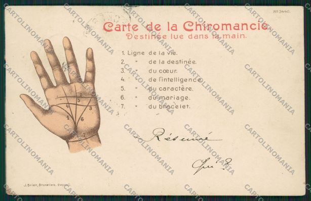 Artist Chiromancy Hand Fortune telling palm postcard cartolina KS3823 – fronte
