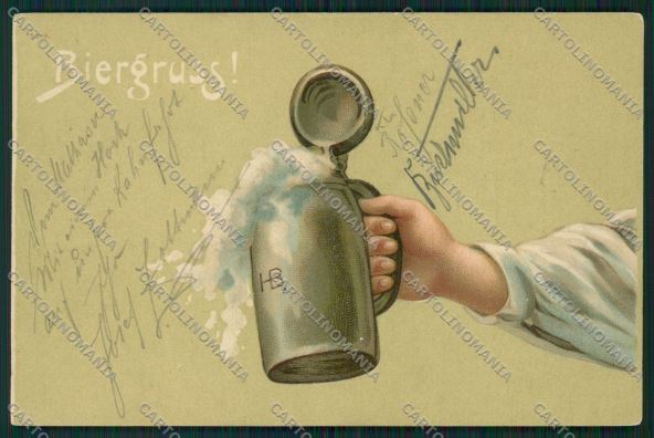 Artist Beer Hand art nouveau postcard cartolina KS3826 – fronte