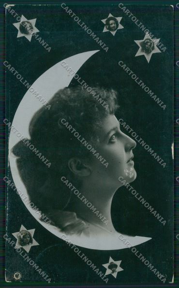 Lady paper moon real photo ABRADED postcard cartolina KS3842 – fronte