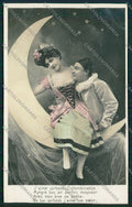 Lady Pierrot Colombine paper moon real photo postcard cartolina KS3849 – fronte