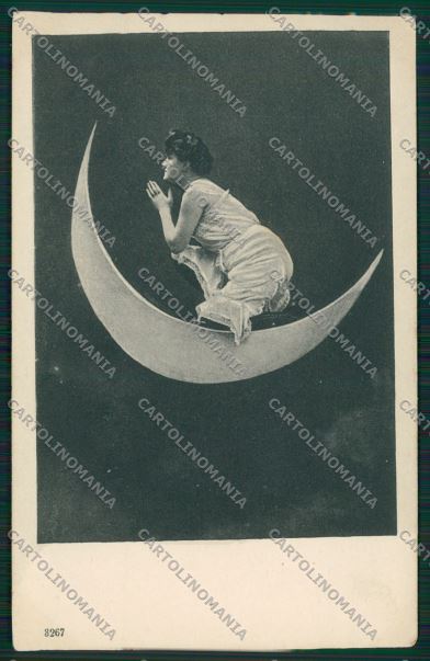 Risque Lady paper moon postcard cartolina KS3858 – fronte